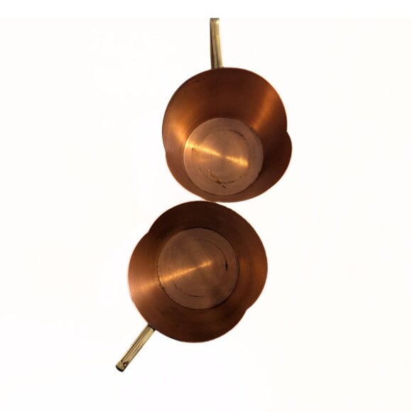 Vintage Ariosa Copper Cups w Brass Handles 2.5" Lot of 2 Retro Drinkware Kitchen - Picture 4 of 10